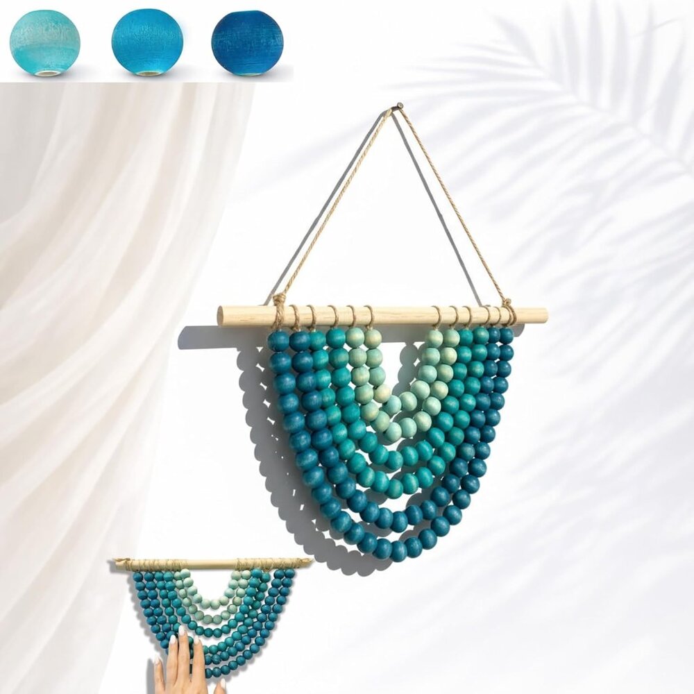 Boho Chic Wooden Bead Garland Wall Hanging
